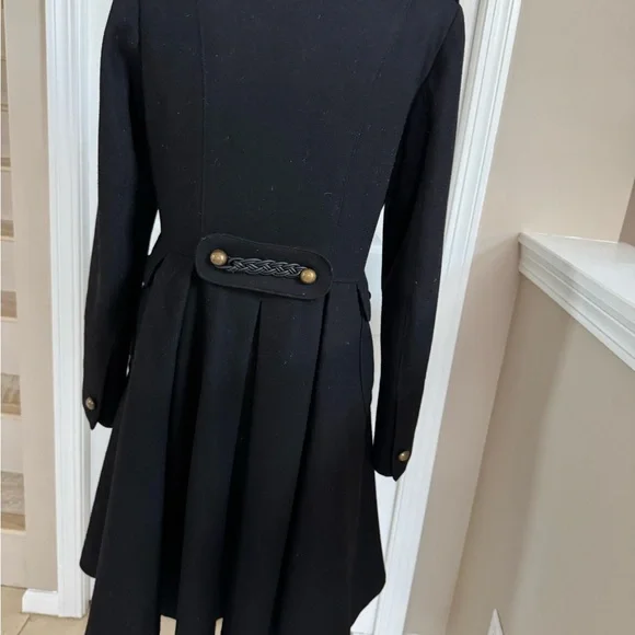 TAHARI Black Wool Military Coat size 6 - Picture 6 of 6